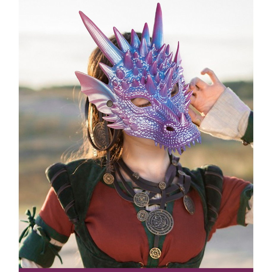 Pearl Blue Dragon Mask 3D Prin - Cosplay Prop Blueprints ulasan dan harga